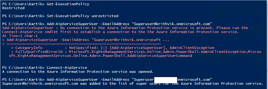 Powershell to configure Super user role in AIP