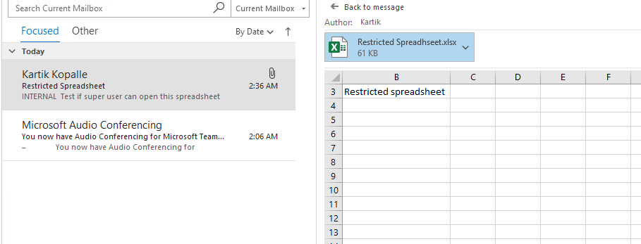 Super user able to open the restricted spreadsheet